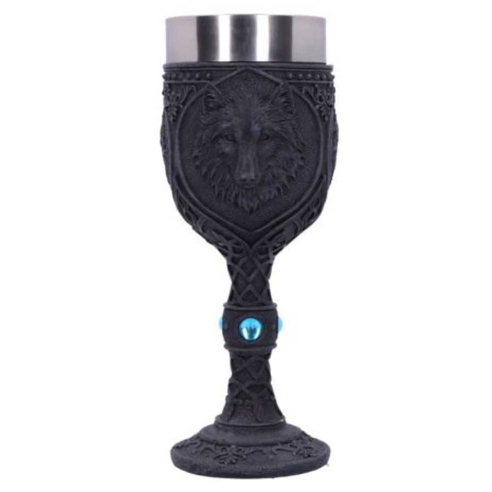 Night Wolf Black Gothic Animal Goblet 19.5cm